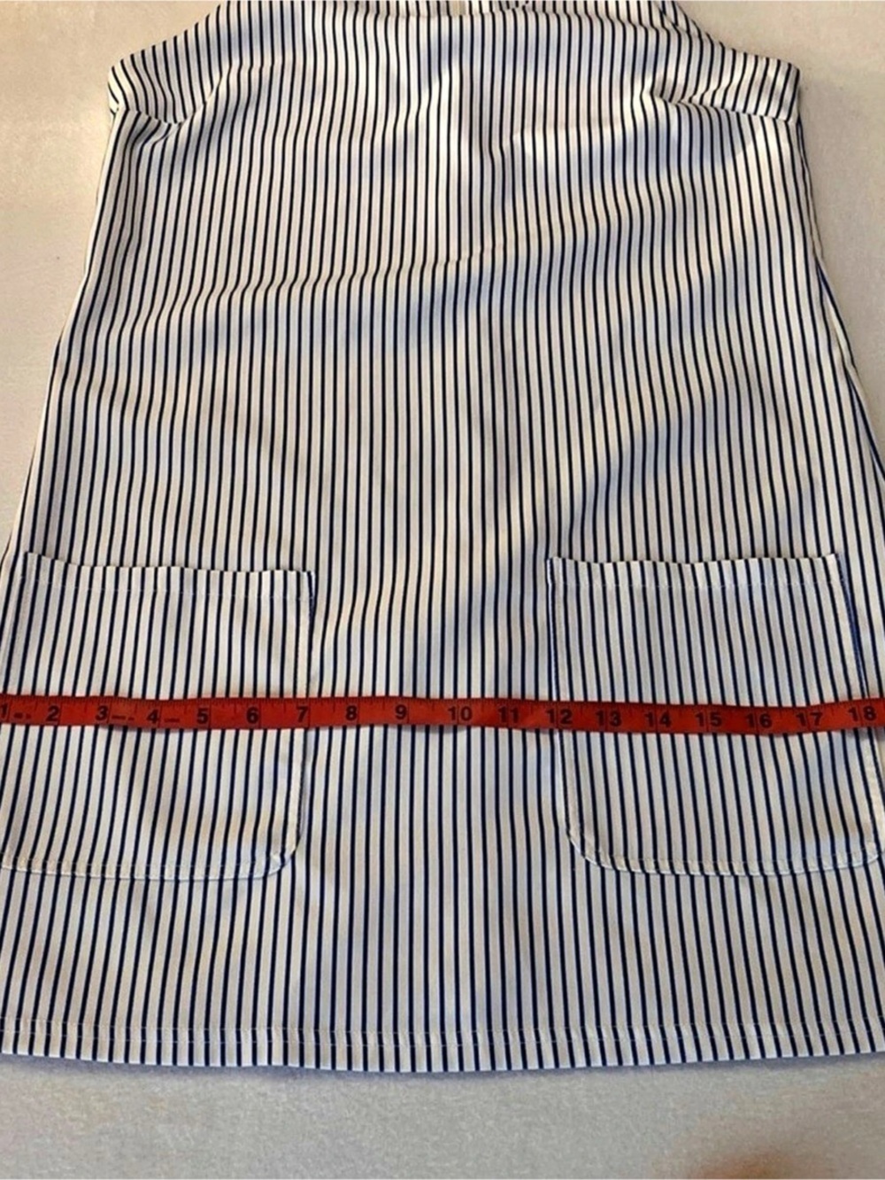 Shift Striped Dress in White & Blue Like New - Picture 7 of 7